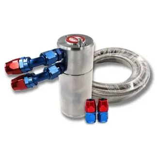 FTF Oil Catch Can Billet 1/2" Ntp Port Kit Blue CAN-004-BLU