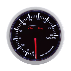 Depo Gauges Electric 52mm Volt Gauge/ Black Dial & Smoked Lens/ Super White Led Display WS5291B