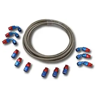 FTF Steel Braided PTFE Hose Kit - AN6 Fittings FK-PTFE-001
