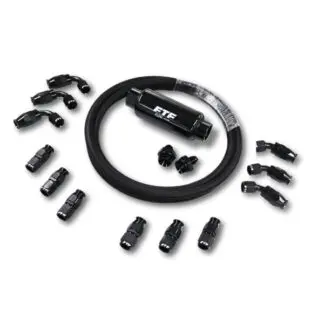 FTF PTFE AN6 Black + 80 Micron Fuel Filter Kit FK-PTFE-002BLK