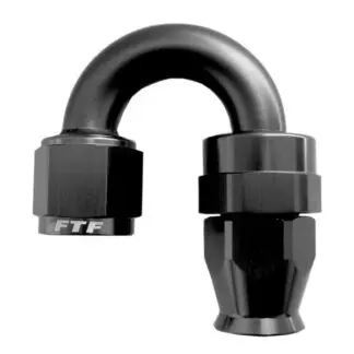 FTF Black Hose End 180° Swivel An8 - Teflon Hose MBTP3018-08-BLK