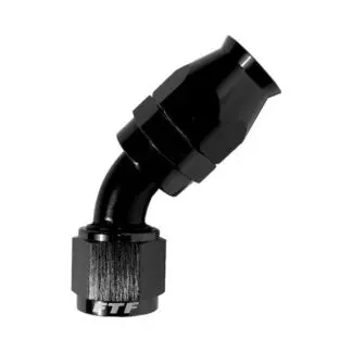FTF Black Hose End 45° Swivel An10 - Teflon Hose MBTP3045-10-BLK