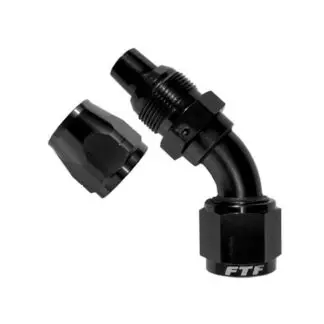 FTF Hose End Swivel Cutter Style 45° An20 Black MECUT0806-4520B