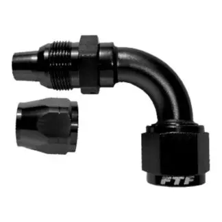 FTF Hose End Swivel Cutter Style 90° An20 Black MECUT0806-9020B