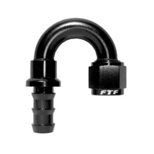 FTF Hose End Swivel Push On 180° An8 Black MEF0418-1808BLK