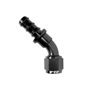 FTF Hose End Swivel Push On 45° An6 Black MEF0418-4506BLK