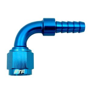 FTF Hose End An6 Push On 90° To 8mm 5 Barbeded MEF2500-9006