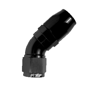 FTF Black Hose End Full-flow Swivel 45° An16