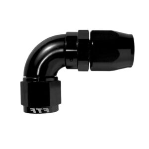 FTF Black Hose End Full-flow Swivel 90° An10