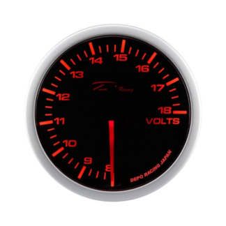 Depo Racing 52mm Voltage Gauge - White & Amber WA5291B